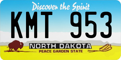 ND license plate KMT953