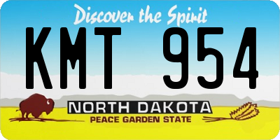 ND license plate KMT954