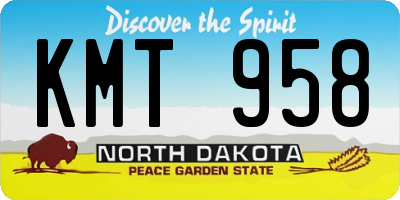ND license plate KMT958