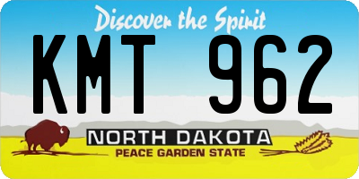 ND license plate KMT962