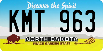 ND license plate KMT963
