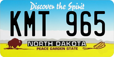 ND license plate KMT965