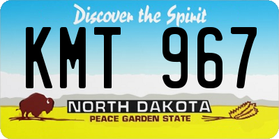 ND license plate KMT967