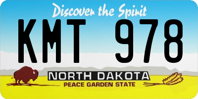 ND license plate KMT978