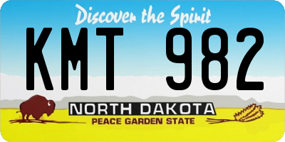 ND license plate KMT982