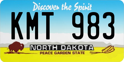 ND license plate KMT983