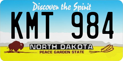 ND license plate KMT984