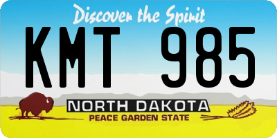 ND license plate KMT985