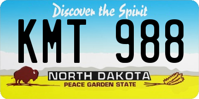 ND license plate KMT988