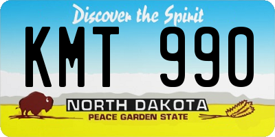ND license plate KMT990