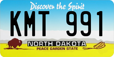 ND license plate KMT991