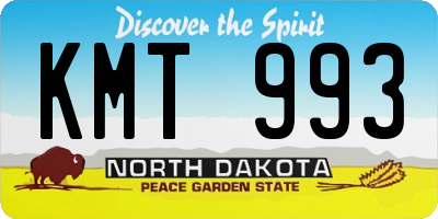 ND license plate KMT993