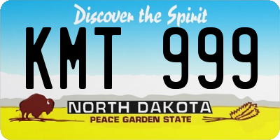 ND license plate KMT999