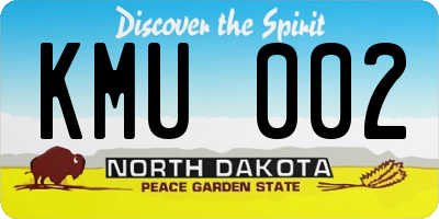 ND license plate KMU002