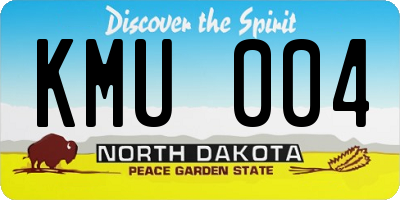 ND license plate KMU004