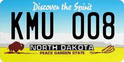 ND license plate KMU008