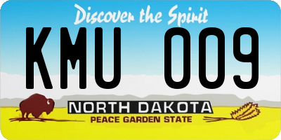 ND license plate KMU009