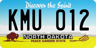 ND license plate KMU012