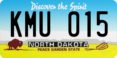 ND license plate KMU015