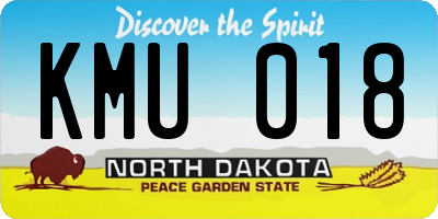 ND license plate KMU018