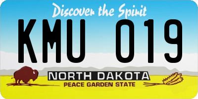 ND license plate KMU019