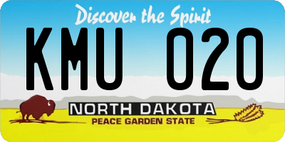 ND license plate KMU020