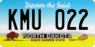 ND license plate KMU022