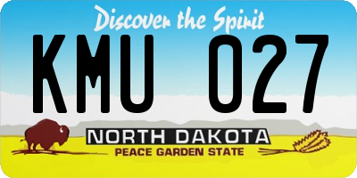ND license plate KMU027