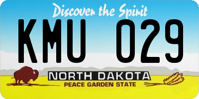 ND license plate KMU029
