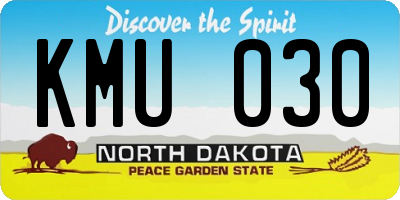 ND license plate KMU030