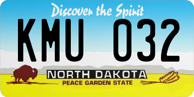 ND license plate KMU032