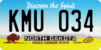 ND license plate KMU034