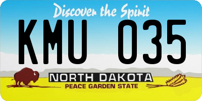 ND license plate KMU035