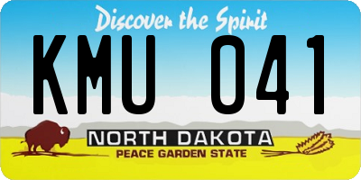 ND license plate KMU041