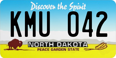 ND license plate KMU042