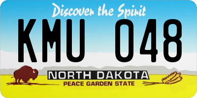 ND license plate KMU048
