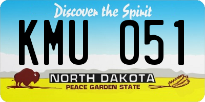 ND license plate KMU051