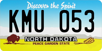 ND license plate KMU053