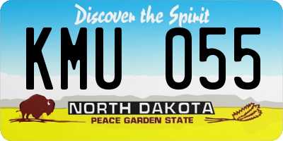 ND license plate KMU055
