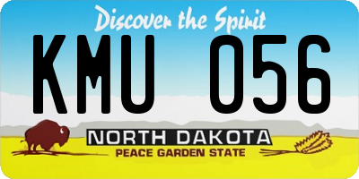 ND license plate KMU056