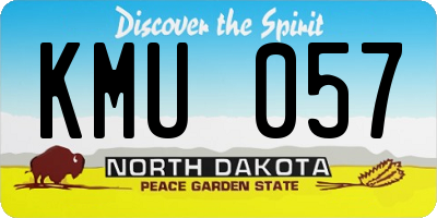 ND license plate KMU057