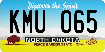 ND license plate KMU065