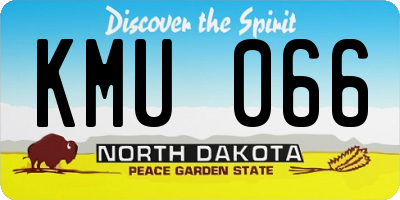 ND license plate KMU066