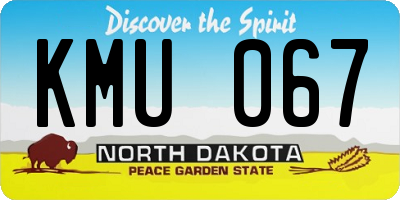 ND license plate KMU067