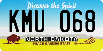 ND license plate KMU068