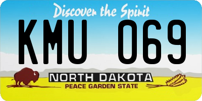 ND license plate KMU069