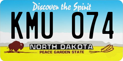 ND license plate KMU074