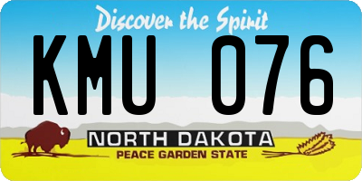 ND license plate KMU076