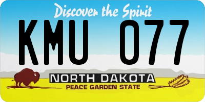 ND license plate KMU077