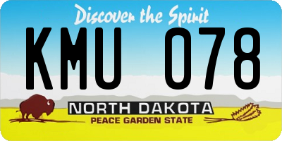 ND license plate KMU078